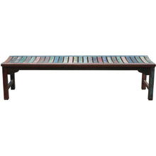 Marina del Rey Backless Dining Bench made from Recycled Teak Wood Boats, 6 foot