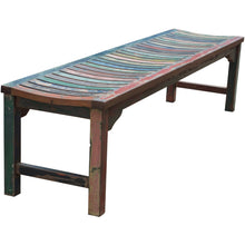 Marina del Rey Backless Dining Bench made from Recycled Teak Wood Boats, 6 foot
