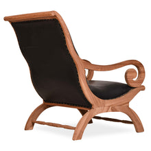 Teak Wood And Leather Bahama Lazy Chair With Ottoman
