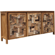 Recycled Teak Wood Mozaik Media Center / Chest with 3 Doors
