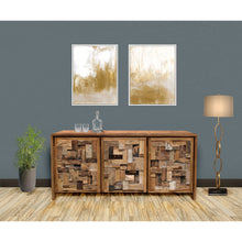 Recycled Teak Wood Mozaik Media Center / Chest with 3 Doors