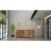 Recycled Teak Wood Mozaik Media Center / Chest with 3 Doors