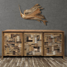 Recycled Teak Wood Mozaik Media Center / Chest with 3 Doors
