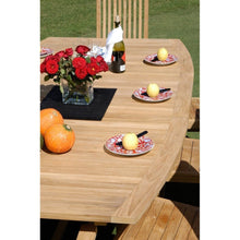 9 Piece Semi Oval Teak Wood West Palm Table/Chair Set With Cushions
