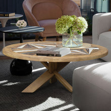 Tuscany Round Recycled Teak Wood Coffee Table, 40 inch