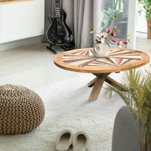 Tuscany Round Recycled Teak Wood Coffee Table, 40 inch