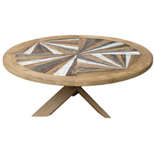 Tuscany Round Recycled Teak Wood Coffee Table, 40 inch