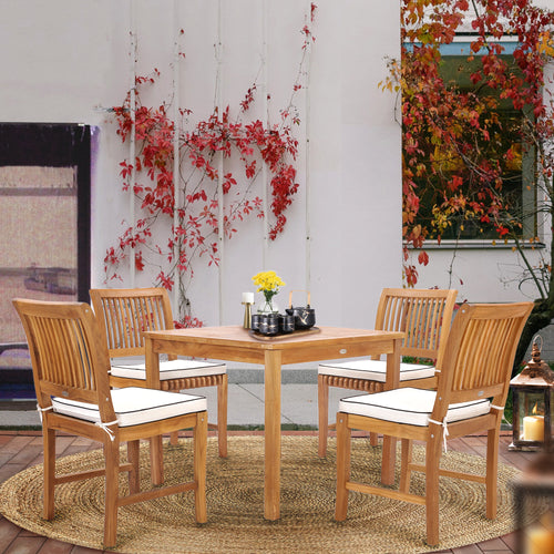 5 Piece Teak Wood Florence Bistro Dining Set with 35