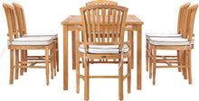 7 Piece Teak Wood Orleans 71" Patio Bistro Dining Set with 2 Arm Chairs & 4 Side Chairs