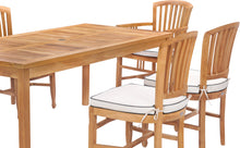 7 Piece Teak Wood Orleans 71" Patio Bistro Dining Set with 2 Arm Chairs & 4 Side Chairs