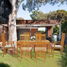 7 Piece Teak Wood West Palm 63" Patio Bistro Dining Set with 2 Arm Chairs and 4 Side Chairs