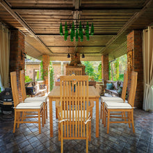 7 Piece Teak Wood West Palm 63" Patio Bistro Dining Set with 2 Arm Chairs and 4 Side Chairs