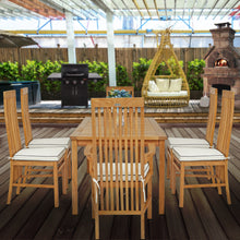 7 Piece Teak Wood West Palm 71" Patio Bistro Dining Set with 2 Arm Chairs and 4 Side Chairs