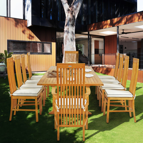 11 Piece West Palm Rectangular Double Extension Table Dining Set with 2 Arm and 8 Side Chairs