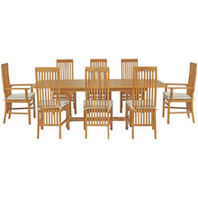 9 Piece West Palm Semi-Oval Extension Table Dining Set with 2 Arm and 6 Side Chairs