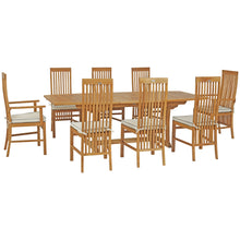 9 Piece West Palm Semi-Oval Extension Table Dining Set with 2 Arm and 6 Side Chairs