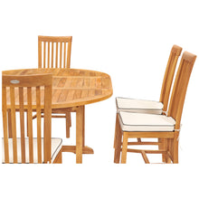 7 Piece Teak Wood Balero Round to Oval Dining Set with 6 Side Chairs
