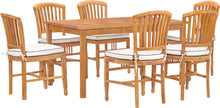 7 Piece Teak Wood Orleans 55" Patio Bistro Dining Set with 6 Side Chairs