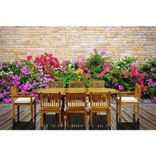 9 Piece Oval Teak Wood Elzas Table/Chair Set With Cushions