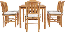 7 Piece Teak Wood Orleans 63" Patio Bistro Dining Set with 6 Side Chairs