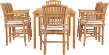 7 Piece Teak Wood Orleans 71" Patio Bistro Dining Set with 6 Arm Chairs