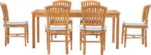 7 Piece Teak Wood Orleans 71" Patio Bistro Dining Set with 6 Side Chairs