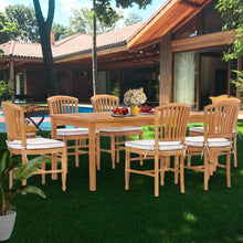 7 Piece Teak Wood Orleans 71" Patio Bistro Dining Set with 6 Side Chairs