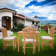 7 Piece Teak Wood Orleans 71" Patio Bistro Dining Set with 6 Side Chairs