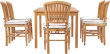 7 Piece Teak Wood Orleans 71" Patio Bistro Dining Set with 6 Side Chairs