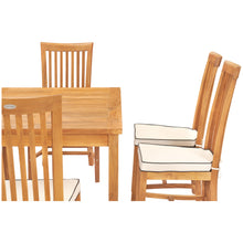 7 Piece Teak Wood Balero 55" Bistro Dining Set with 6 Side Chairs