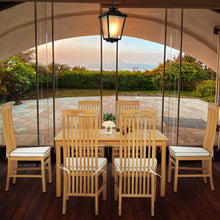 7 Piece Teak Wood West Palm 55" Bistro Dining Set with 6 Side Chairs