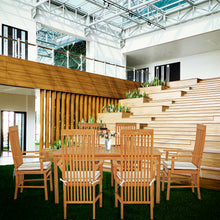 7 Piece Teak Wood West Palm 63" Bistro Dining Set with 6 Arm Chairs