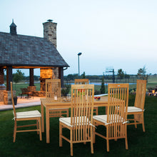 7 Piece Teak Wood West Palm 63" Bistro Dining Set with 6 Side Chairs