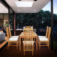 7 Piece Teak Wood West Palm 71" Bistro Dining Set with 6 Side Chairs