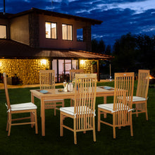 7 Piece Teak Wood West Palm 71" Bistro Dining Set with 6 Side Chairs