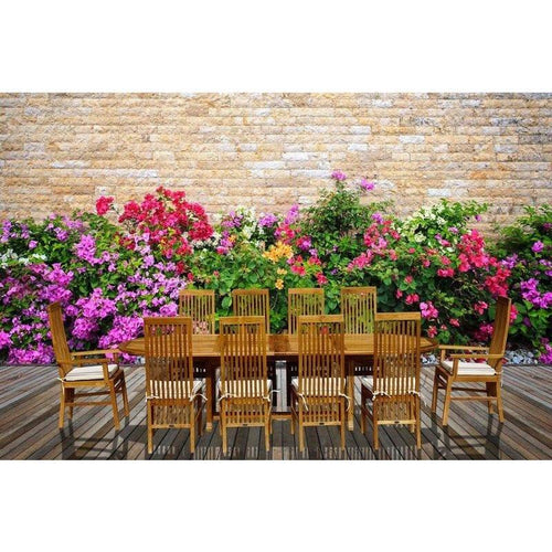 11 Piece Teak Wood West Palm Table/Chair Set With Cushions - Chic Teak