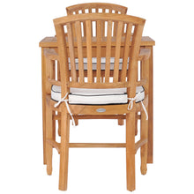3 Piece Teak Wood Orleans Intimate Bistro Dining Set including 27" Square Table and 2 Arm Chairs