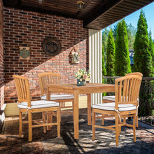 5 Piece Teak Wood Orleans Bistro Dining Set including 35" Square Table and 4 Side Chairs