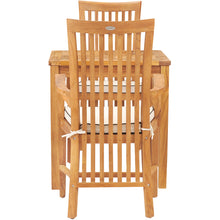 3 Piece Teak Wood Balero Intimate Bistro Dining Set including 27" Table and 2 Arm Chairs