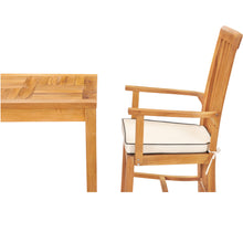 3 Piece Teak Wood Balero Intimate Bistro Dining Set including 27" Table and 2 Arm Chairs