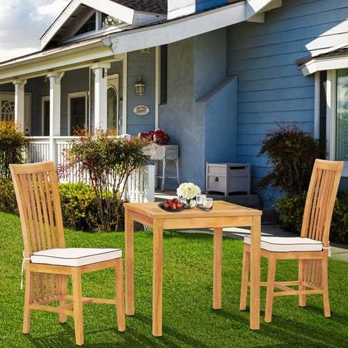 3 Piece Teak Wood Balero Intimate Bistro Dining Set including 27