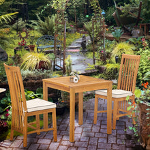 3 Piece Teak Wood Balero Intimate Bistro Dining Set including 27" Table and 2 Side Chairs