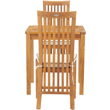 3 Piece Teak Wood Balero Intimate Bistro Dining Set including 27" Table and 2 Side Chairs
