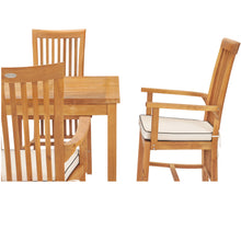 5 Piece Teak Wood Balero Patio Bistro Dining Set including 35" Table and 4 Arm Chairs