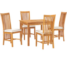 5 Piece Teak Wood Balero Patio Bistro Dining Set including 35" Table and 4 Side Chairs