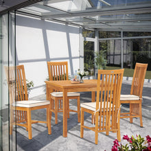 5 Piece Teak Wood Balero Patio Bistro Dining Set including 35" Table and 4 Side Chairs