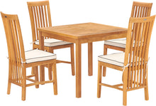 5 Piece Teak Wood Balero Patio Bistro Dining Set including 35" Table and 4 Side Chairs