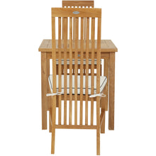 3 Piece Teak Wood West Palm Intimate Bistro Dining Set including 27" Table and 2 Side Chairs