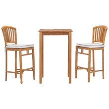 3 Piece Teak Wood Orleans Intimate Patio Bistro Bar Set including 27" Bar Table & 2 Barstools