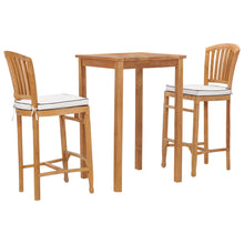 3 Piece Teak Wood Orleans Intimate Patio Bistro Bar Set including 27" Bar Table & 2 Barstools
